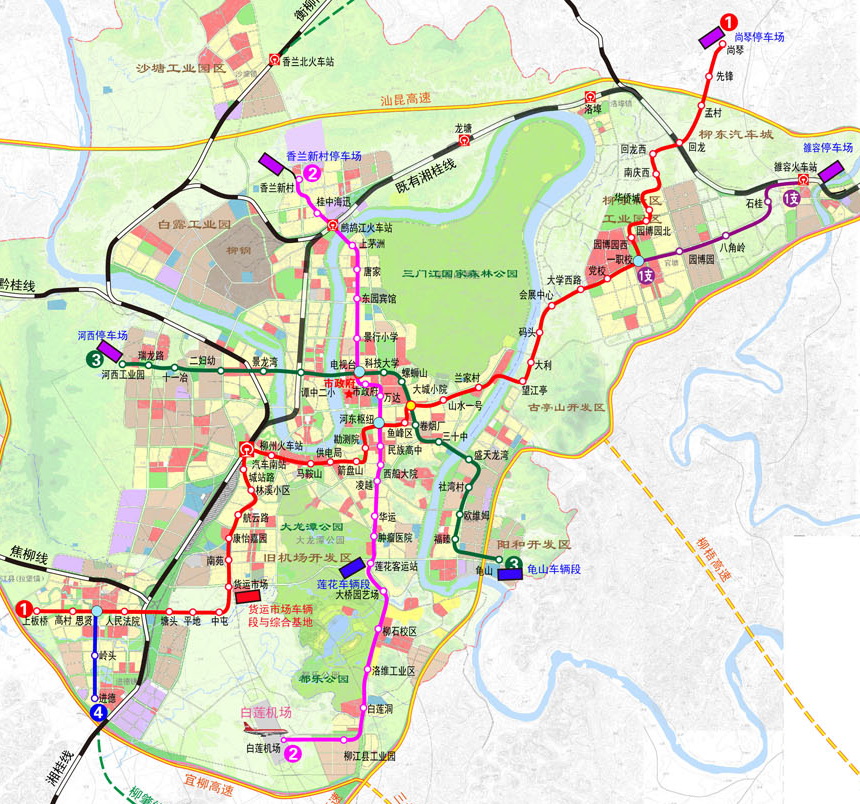 柳州地铁二号线站点线路图,柳州轨道交通柳州地铁2号线规划图